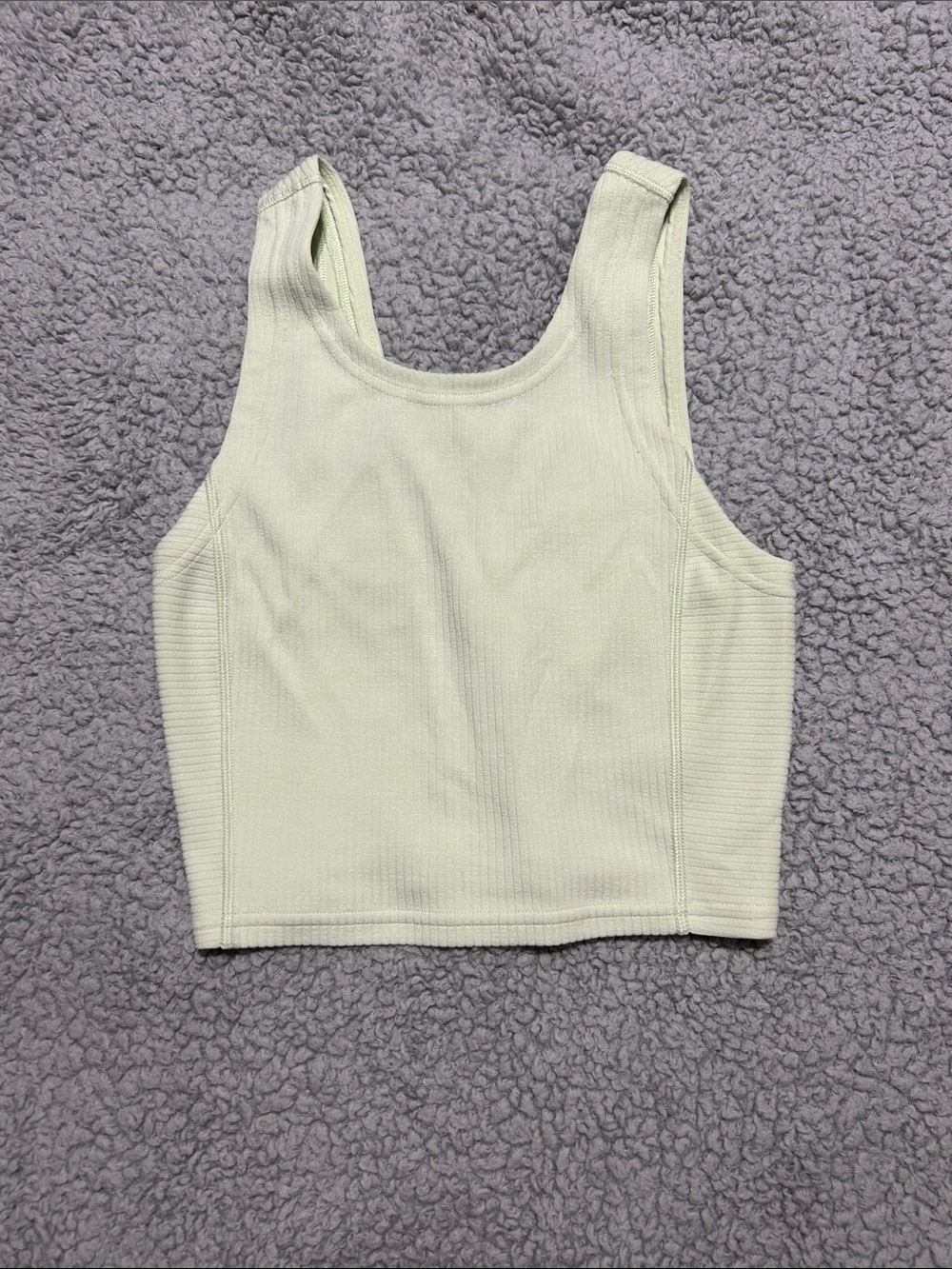 RibbedTank Crop Top - Light green